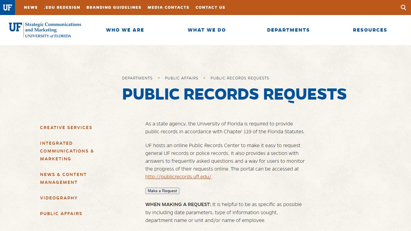 Public Records Requests - University of Florida